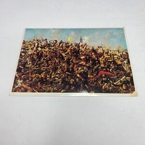 Vintage Custers Last Stand Postcard Edgar Paxson 1899 Art Buffalo Bill Center WY